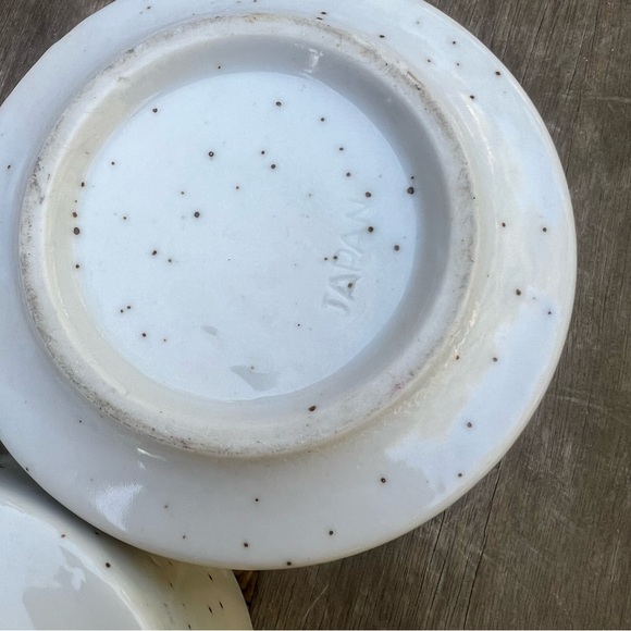 Vintage Japan Stoneware Floral Speckled Soup Bowl or Large Mug Set of Two - Picture 10 of 11